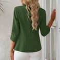 thumbnail image 4 of TKLPEHG Fall Fashion 2025 Women's Blazers Suit Jackets Dressy 3/4 Sleeve Blazer Business Casual Outfits for Work (Army Green,S), 4 of 7