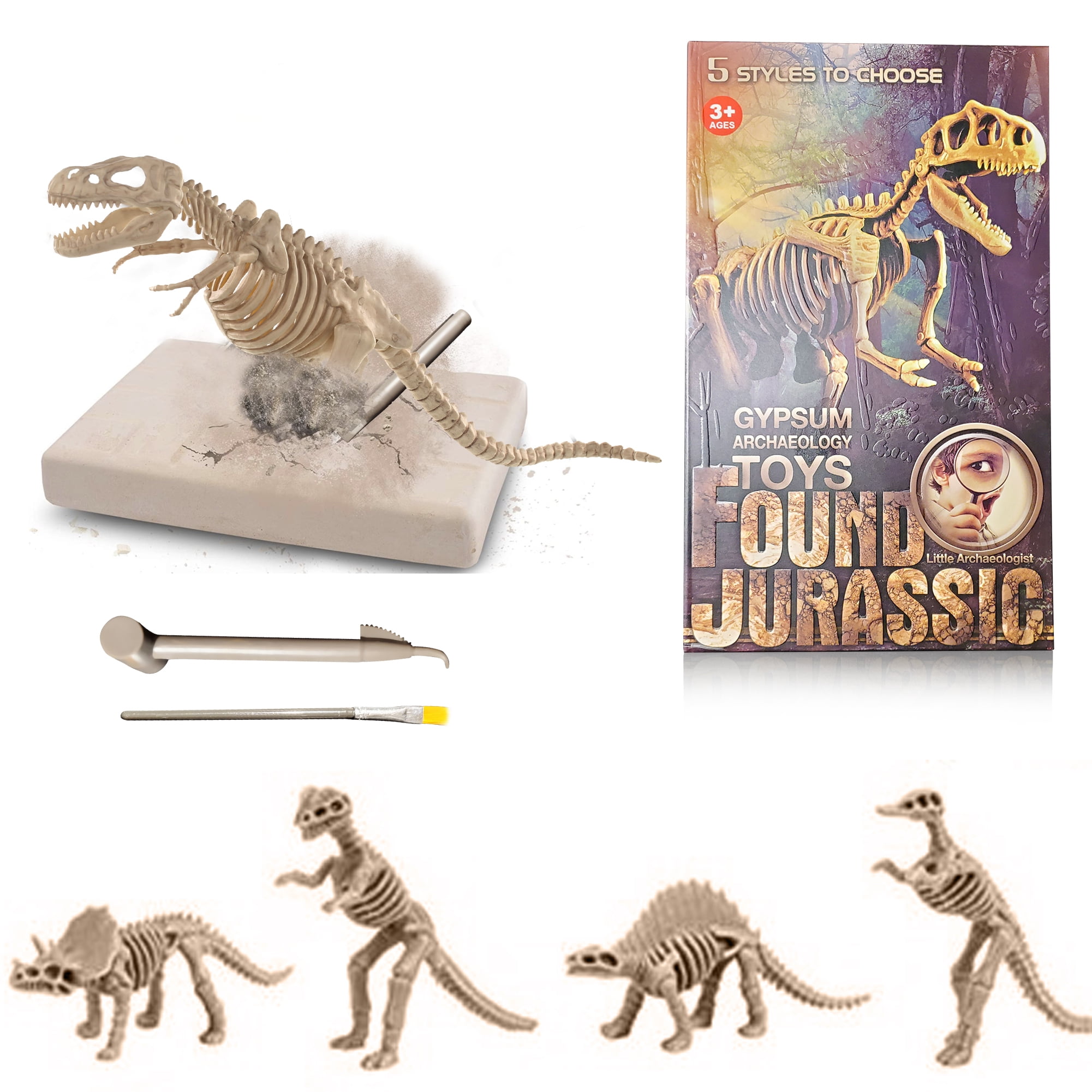Dinosaur Fossils Excavation Digging Kit one supplied assorted dinosaurs