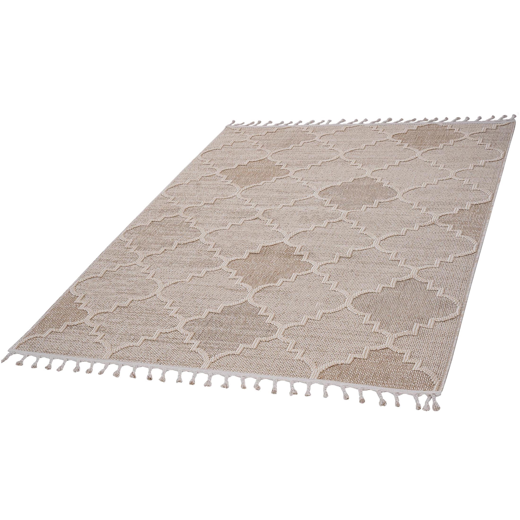 JERFIT 8x10 Cream Trellis Indoor Outdoor Rug, Non-Shedding Stain Resistant Low Pile Area Carpet for Living Room Bedroom