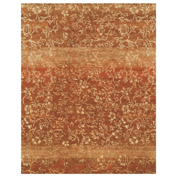 Feizy Verdigris Transitional Floral & Botanical, Red/Orange/Gold, 5'6" x 8'6" Area Rug Stain Water Resistant Pet & Kid Friendly Casual Gradient & Ombre Design Carpet for Living Dining Bed Room