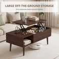 thumbnail image 3 of edx Wooden Lift Top Coffee Table with Hidden Compartments and Adjustable Shelves - Ideal for Small Homes, Apartments, Reception Rooms, Dark Brown, 3 of 11