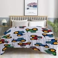 thumbnail image 6 of Colorful Tractors Excavators Blue Trucks Flannel Lightweight Blankets Quilt Plush Fleece Soft Bedding Throw Blanket for Couch and Bed 50"x40" for Kids, 6 of 6