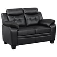 thumbnail image 6 of Finley 2-piece Upholstered Padded Arm Tufted Sofa Set Black, 6 of 12