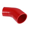thumbnail image 1 of Unique Bargains 1 Set 45 Degree 3.0 Inch to 3.5 Inch ID 4Ply Elbow Reducer Silicone Hose with Clamps Red 76-89mm, 1 of 7
