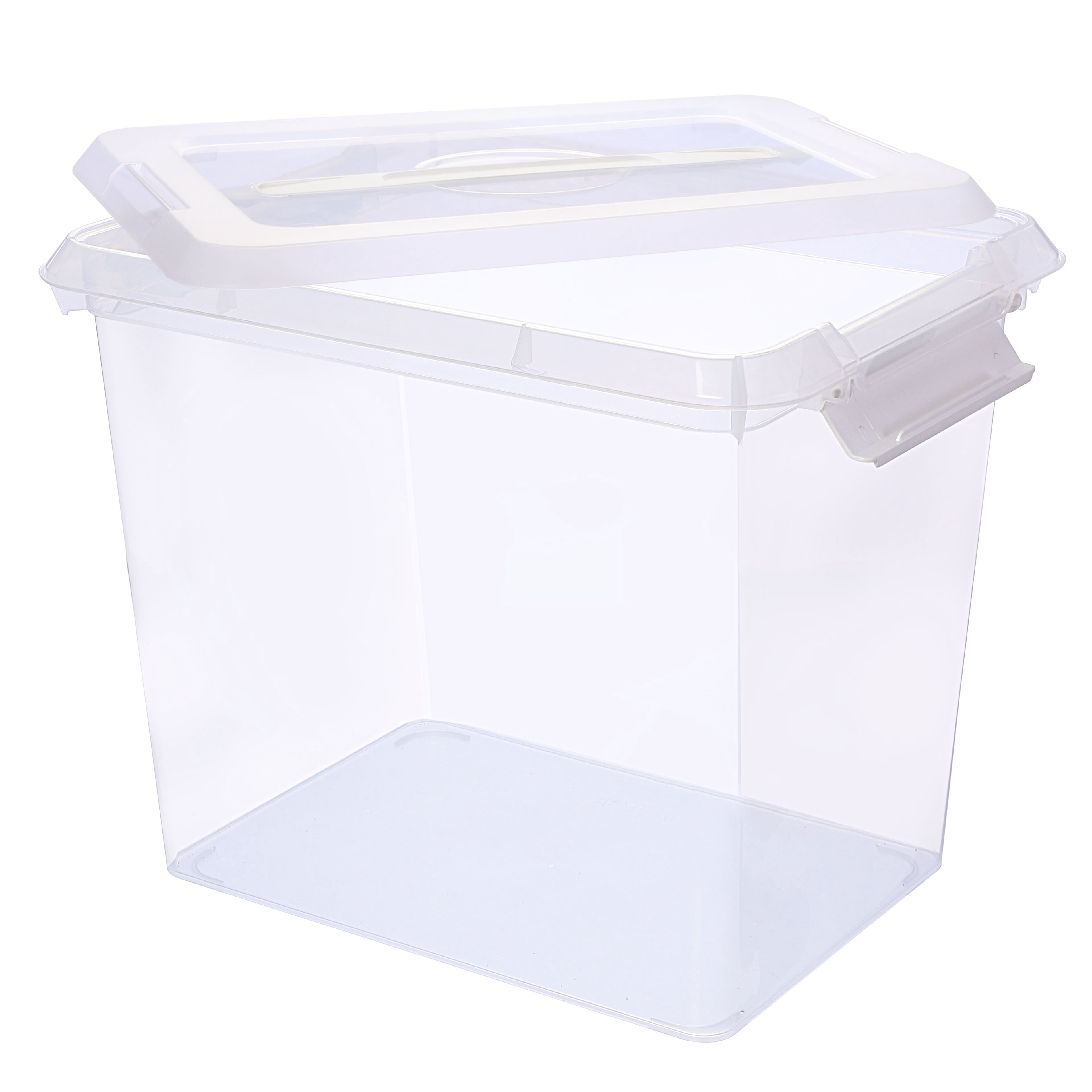 26qt. Clear Storage Bin with Lid by Simply Tidy Durable Plastic