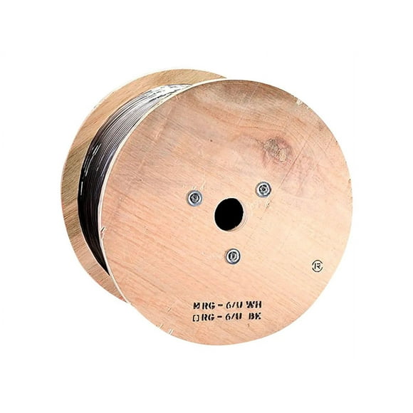 Monoprice - Bulk cable - 1000 ft - quad shielded coaxial - black - solid