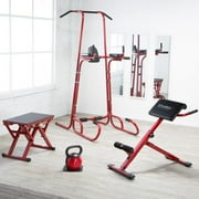 Stamina X Power Tower, Pull Up and Dip Stand, Red