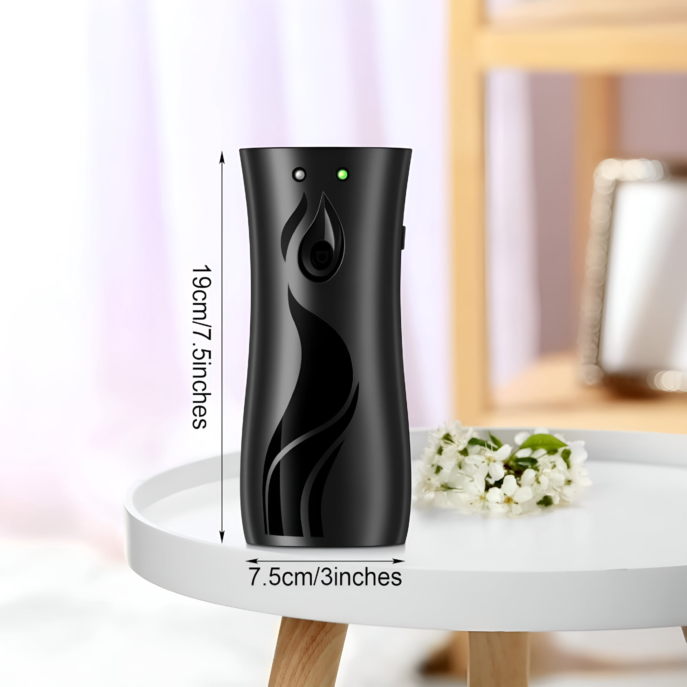 RAGUPEL 2 Pcs Automatic Air Spray Freshener Dispenser 6.2 Oz Abs Plastic Fragrance Standing Or Wall Mounted Battery Powered Spray Dispenser for Home Shopping Malls Hotels Offices Bedrooms (Black)