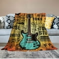 thumbnail image 2 of Nawypu  Music Blanket, Guitar Gifts for Men, Colorful Guitar Pattern and Quotes Throw Blanket, Rock Instrument Decoration, Gifts for Music Lover, Guitar Decor for Couch Bed, 2 of 6