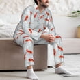 thumbnail image 7 of Naloa Koi Fish Corals,Spring Summer Men’s Pajamas Set - Long Sleeve Button Down Sleep Shirt and Pajama Bottoms Sleepwear Set-Small, 7 of 7