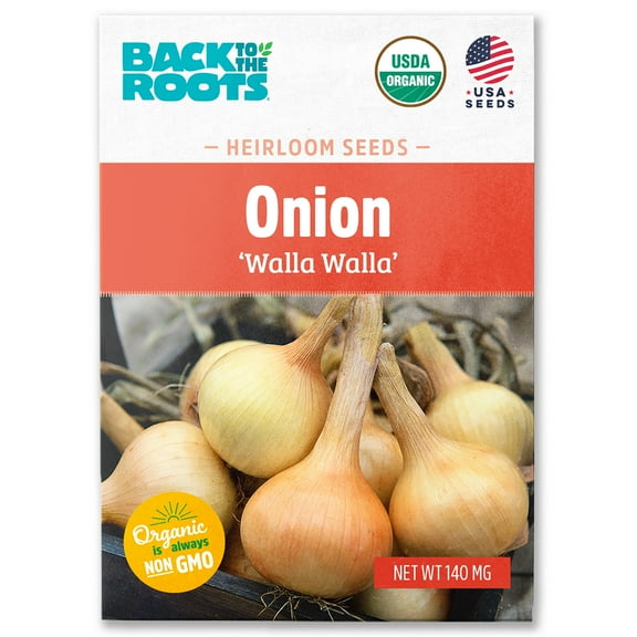 Back to the Roots Organic Onion Intermediate Day Sweet 'Walla Walla', 1 Seed packet