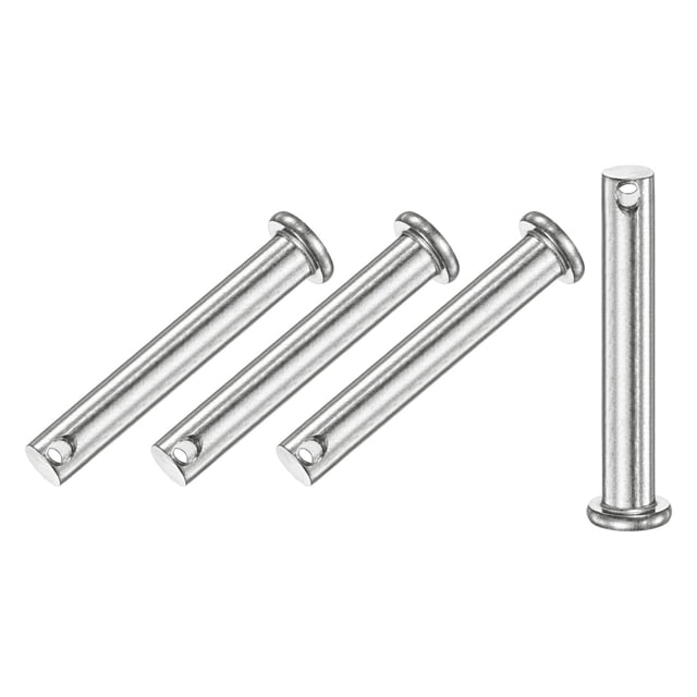 Uxcell Paquete de 4 Pasadores de Clevis de un Solo Agujero, M8 x 55mm Pasadores de Clevis de Cabeza Plana de Acero Inoxidable 304