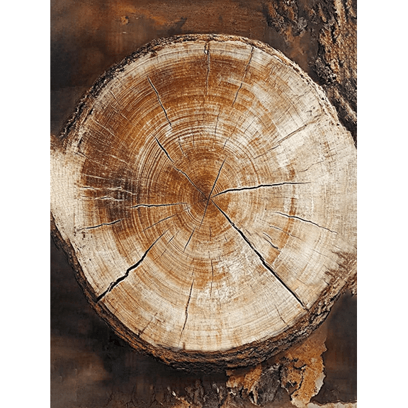 Tree Rings Wall Art/Canvas Print,Suitable for Living Room,Bedroom,Office,Dining Room,and Bathroom Decoration.
