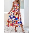 thumbnail image 4 of Vestido de verano PRETTYGARDEN floral sin mangas maxi azul para mujer, 4 of 6
