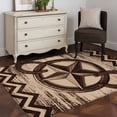 thumbnail image 3 of Country Star 3x5 Area Rugs for Living Room, Distressed Vintage Horseshoe Brown Wood Grain Non Slip Floor Mat Washable Low-Profile Indoor Carpet for Bedroom, Dining Room, Bathroom, 3 of 9