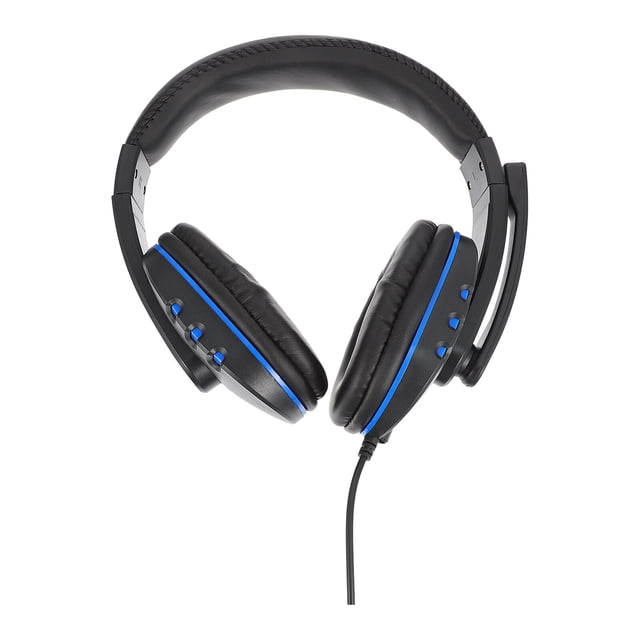 SHISUYAN Casque à Réduction de Bruit 3,5 mm avec Commande Filaire, Écouteurs Compatibles pour PS4 Pro PS4 Slim (Bleu)