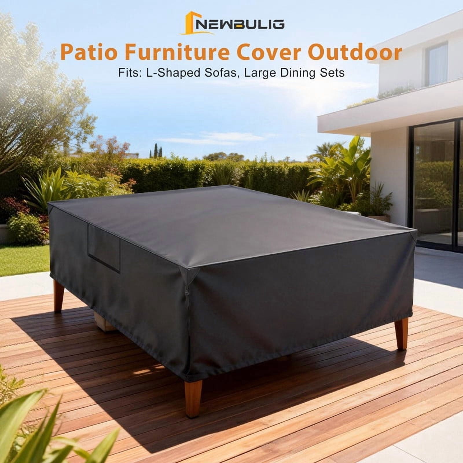 Gianna 110 Inch Heavy Duty Rectangular Patio Furniture Cover - 600D Waterproof Outdoor Sofa & Rectangular Furniture Set