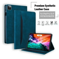Dteck Flip Case for iPad Air 13 Inch Case M2 (2024), iPad Pro 12.9 Inch Case 2022/2021/2020/2018, Matte PU Leather Folio Cover with Card Slots Pocket, Stand Business Case,Blue