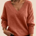 thumbnail image 2 of NMMUED Knits Clothing Womens Pullover Sweaters Soft Sweaters for Women V Neck Sweaters for Women Womens Tops Casual Knitted Sweater Fall Sweaters for Women Watermelon Red 4XL, 2 of 5