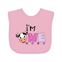 Inktastic I'm 1 Cute Cow and Polka Dots Boys or Girls Baby Bib