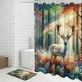 thumbnail image 6 of Vintage Hunting Theme Pheasants 4 Piece Shower Curtain Sets,Rustic Cabin Farmhouse Fall Forest Wildlife Ducks Deer Non-Slip Rugs,Toilet Lid Cover and Bath Mat,Durable and Waterproof,for Bathroom, 6 of 8