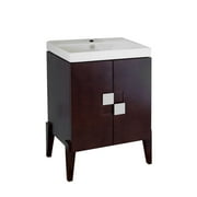 Bellaterra Home 25 in Single sink vanity-Wood-walnut