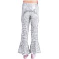 thumbnail image 2 of Alvivi Pantalons Évasés à Paillettes pour Filles Enfants Leggings Rétro Brillants Hip Hop Jazz Danse Argent 12, 2 of 5