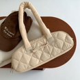 thumbnail image 4 of Nuevo bolso de hombro informal acolchado Lingge para mujer, bolso de mano con lazo acolchado, bolso de mano de nailon y algodón con forma de almohada, 4 of 5
