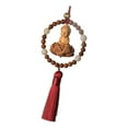 thumbnail image 1 of DYNWAVECA Statue Voiture Rétroviseur Pendentif avec Pompon Feng Shui Décor Rouge, 1 of 9