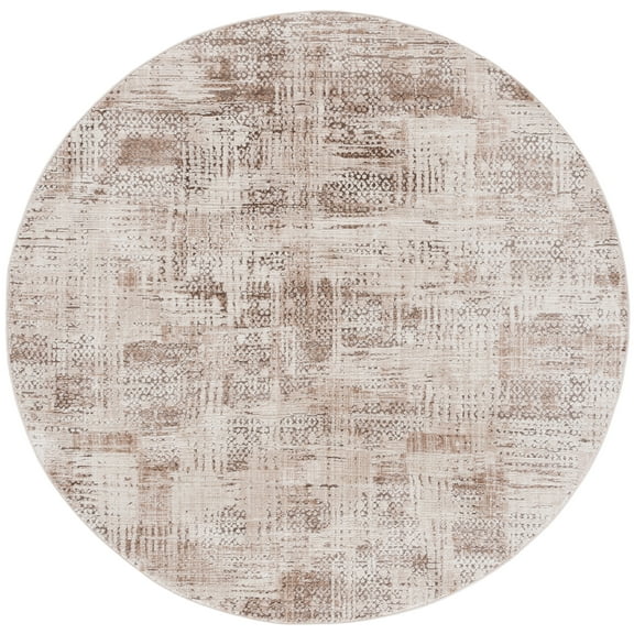 SAFAVIEH Whisper William Abstract Area Rug, Beige/Light Beige, 6'7" x 6'7" Round