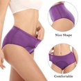 thumbnail image 3 of wirarpa Women's Period Panties Girls Leakproof Soft Underwear Jacquard Easy Clean Postpartum Briefs 1 Pack Purple Large, 3 of 5