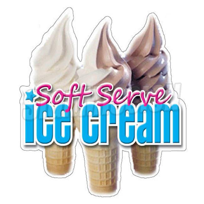 Ice Cream Soft Serve Decal 14" Concession Food Truck Cart Vinyl Sticker 