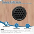 thumbnail image 4 of Uxcell Paquete de 20 respiraderos circulares de soffit, respiraderos redondos de acero inoxidable de 19 mm/0.75 pulgadas con malla para baño, hogar/oficina/cocina/armario/guardarropa [Negro], 4 of 7