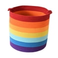 thumbnail image 3 of Cesta de Almacenamiento de Ropa Sucia de Cuerda de Algodón Tejida Soledad Multiusos 15x14 Pulgadas 7 Colores, 3 of 10