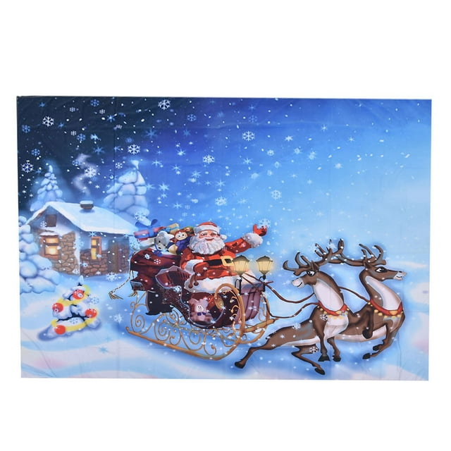 Tapiz navideño Papá Noel Patrón de ciervo Manta para colgar en la pared Decoración de fondo para dormitorio 230 x 180 cm / 90,6 x 70,9 pulgadas