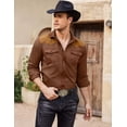 thumbnail image 6 of COOFANDY Men's Western Cowboy Shirt Embroidered Long Sleeve Slim Fit Casual Cotton Button Down Hippie Shirts with Pockets, 6 of 6