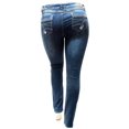 thumbnail image 2 of Womens Plus Size Distressed Ripped Destroy Blue Denim Jeans Skinny Pants, 2 of 3