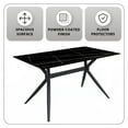 thumbnail image 5 of LeisureMod Elega Series Modern 71” Dining Table with Sintered Stone or Glass Rectangular Top and Black Stainless Steel Base in Black/Gold, 5 of 10