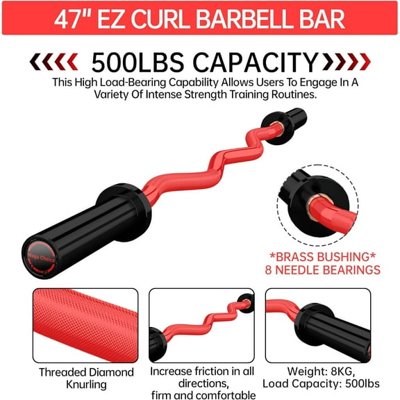 Oly-Mpic Barbell, 7FT/4FT Weight Bar Powerlifting & Weightlifting Bar, 45LB Barbell, Oly-Mpic Bar 1500LB/500Lbs Capacity for Bench Press, Deadlifts, Squats, Fits 2" Standard Weight Plates, Home Gym S