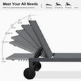 thumbnail image 5 of PURPLE LEAF Outdoor Chaise Lounge Set of 3， Dark Grey Aluminum Lounge Adjustable Chairs with Wheels and Table for Patio Deck Pool Yard，Charcoal Grey, 5 of 9