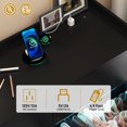 thumbnail image 3 of 6 Drawer Dresser for Bedroom with Charging Station, Black Dresser with LED Light, Wood Dresser Chest of Drawers with with Raised Edges for Bedroom Living Room Entryway Hallway, 3 of 11