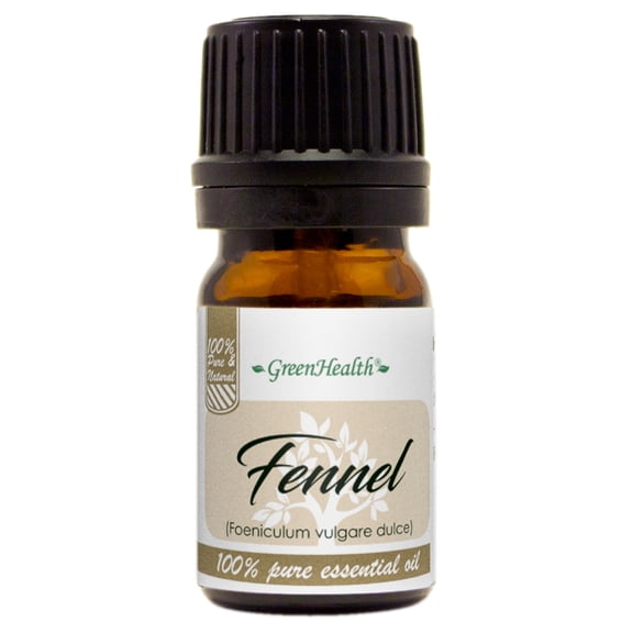 GreenHealth Fennel Essential Oil 1/6 fl oz (5 ml) Glass Bottle with Euro Dropper