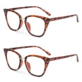 thumbnail image 3 of EYE ZOOM 2 Pack Ladies Cat Eye Reading Glasses for Women, Tortoise Brown +2.50, 3 of 5
