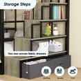 thumbnail image 4 of uiowio Full over Twin Bunk Bed with Desk and Stairs, L-Shaped Loft Bed, Metal Bed Frame with Drawers and Storage Shelves, Space-Saving,Black, 4 of 9