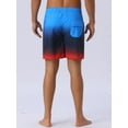 thumbnail image 3 of DARING DIVA Men's Gradient Color Drawstring Elastic Waist Lining Swimming Trunks 30 Navy Blue, 3 of 6