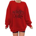 thumbnail image 4 of Chandails à Capuchon pour Femmes Mode Femmes Décontracté Imprimé Col Rond Manches Longues T-Shirt Ample Blouse d'Automne Chandail Tops Sans Capuche Chandails en Molleton Femmes Chandails à Capuchon en Liquidation, 4 of 5