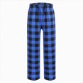 thumbnail image 4 of NOLDARES Girls Checkered Pants Wide Leg Kid Drawstring Baggy Sweatpant Elastic Waist Straight Trouser with Pocket(Blue,10-11 Years), 4 of 5