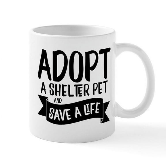 CafePress - Adopt A Shelter Pet Mugs - 11 oz Ceramic Mug - Novelty Coffee Tea Cup
