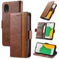 thumbnail image 1 of Case for Samsung Galaxy A03 CORE Cover Leather Wallet Folio Case Book Design Flip Magnetic Closure - Brown, 1 of 5
