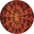 thumbnail image 1 of Ahgly Company Indoor Round Patterned Mahogany Brown Area Rugs, 6' Round, 1 of 6